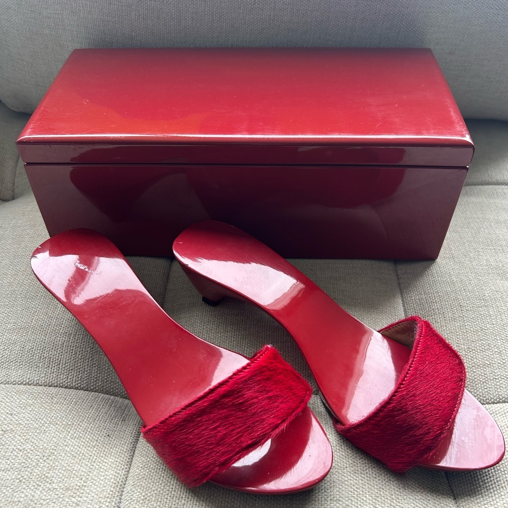 Hermes Red Kitten Heels